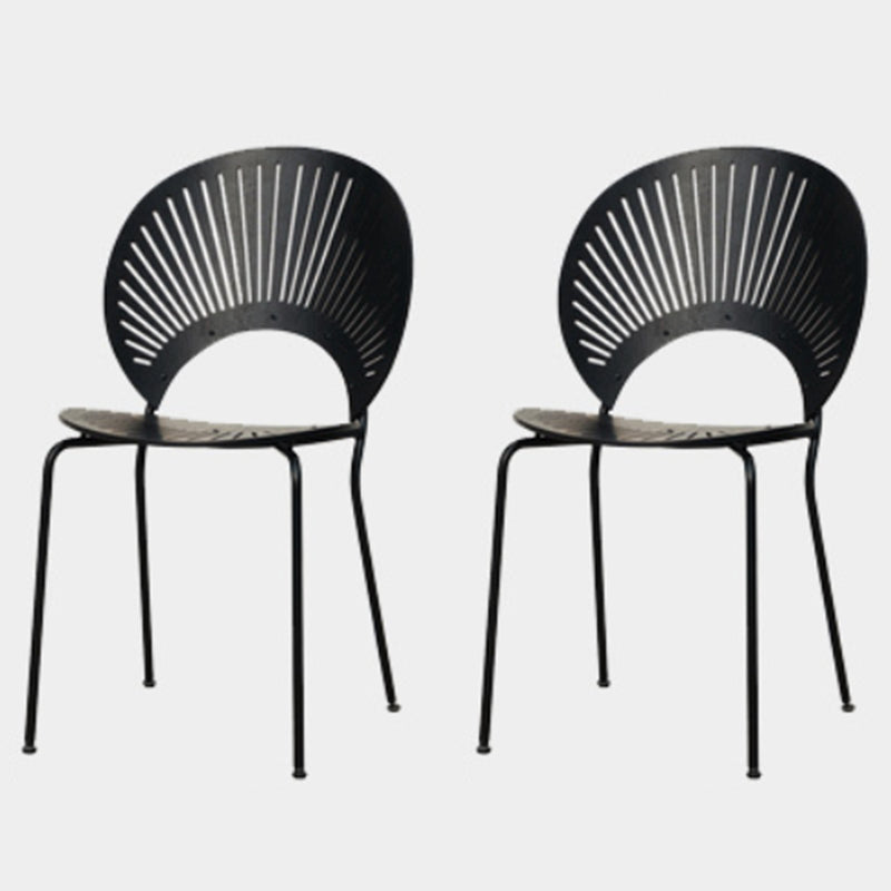 Modern Style Side Chair Open Back Armless Dining Chair for Indoor