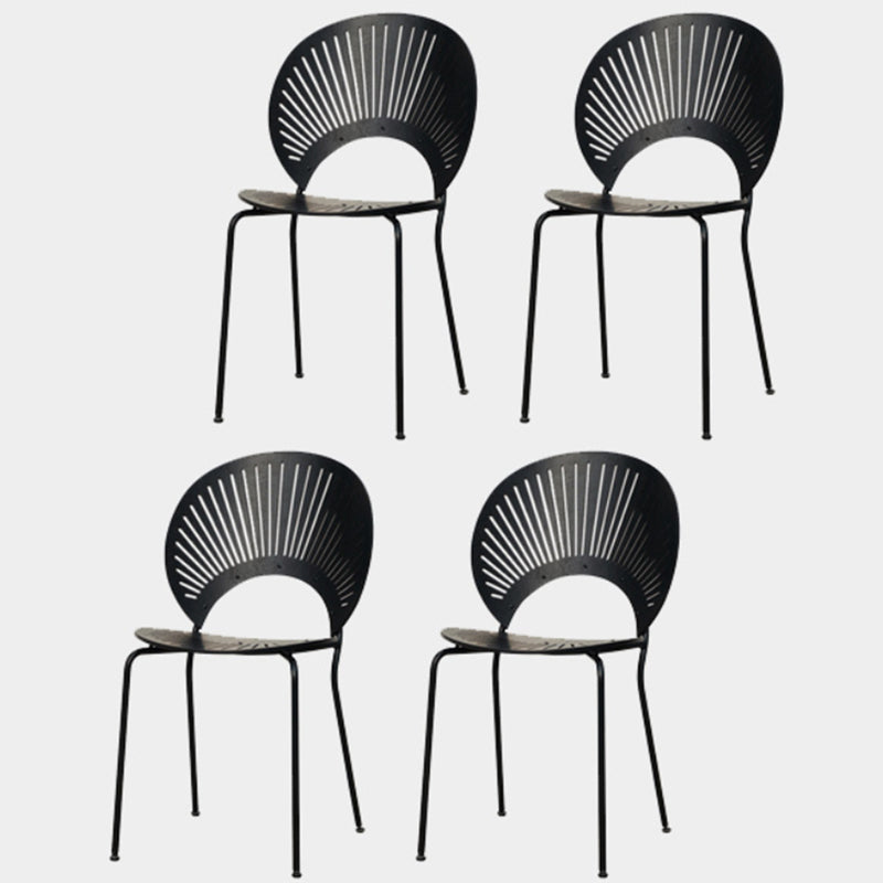 Modern Style Side Chair Open Back Armless Dining Chair for Indoor