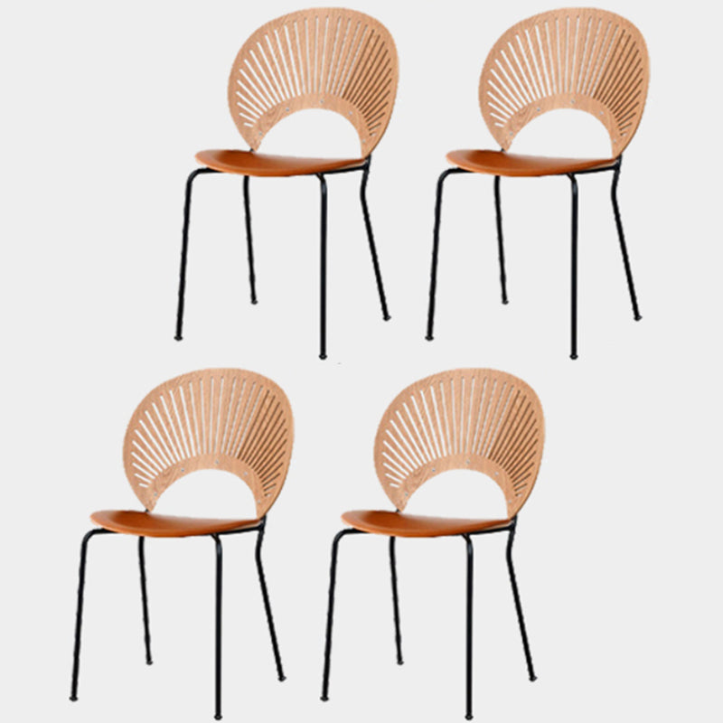 Modern Style Side Chair Open Back Armless Dining Chair for Indoor