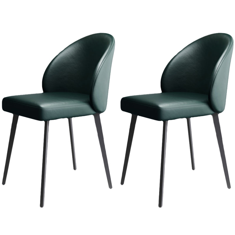 Modern Style Parsons Side Chair Faux Leather Indoor Dining Chair