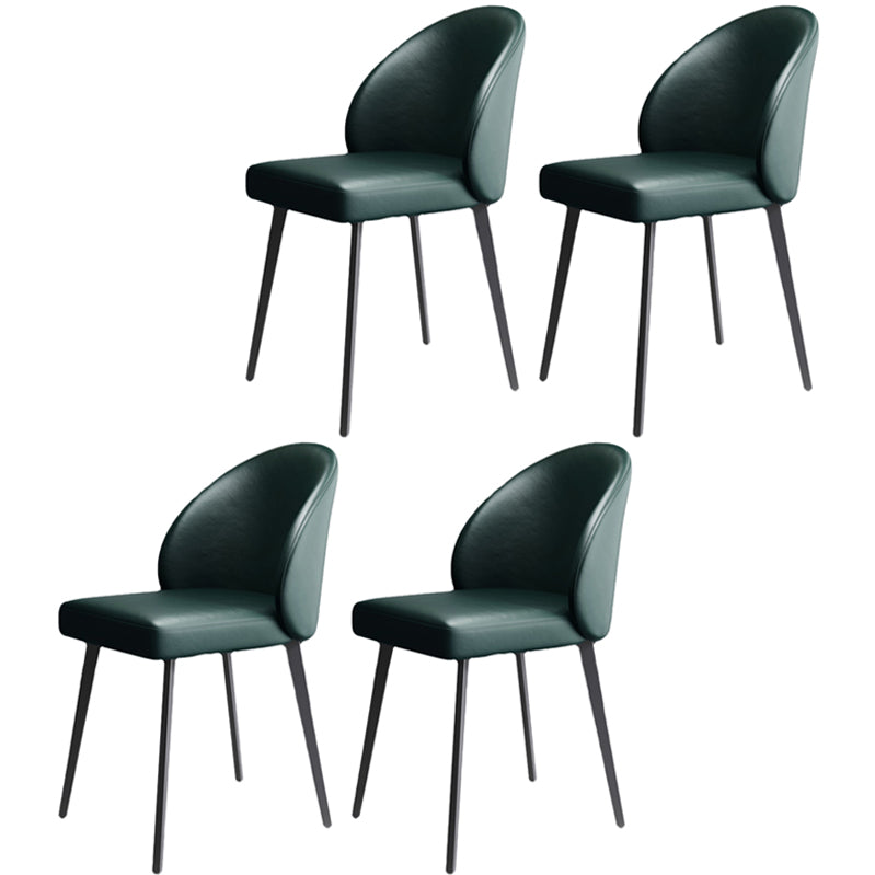 Modern Style Parsons Side Chair Faux Leather Indoor Dining Chair