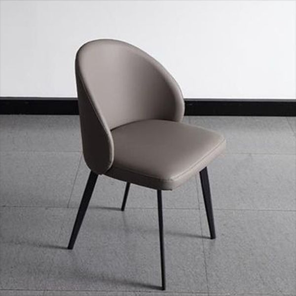 Modern Style Parsons Side Chair Faux Leather Indoor Dining Chair