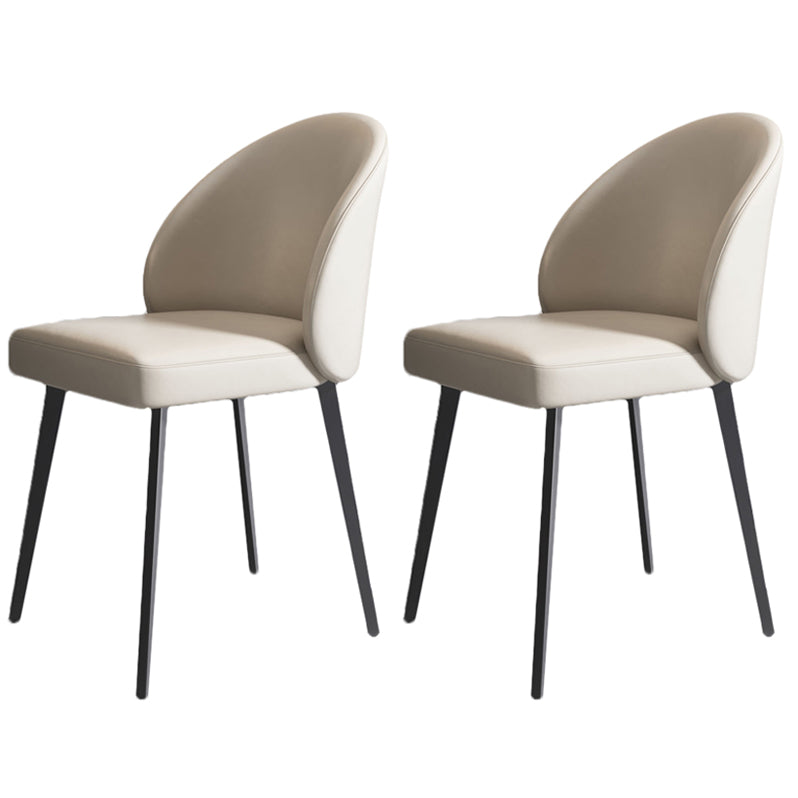 Modern Style Parsons Side Chair Faux Leather Indoor Dining Chair