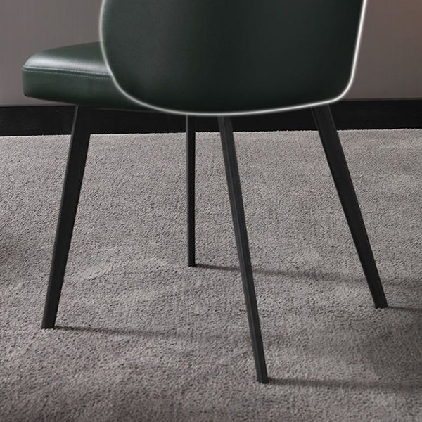 Modern Style Parsons Side Chair Faux Leather Indoor Dining Chair