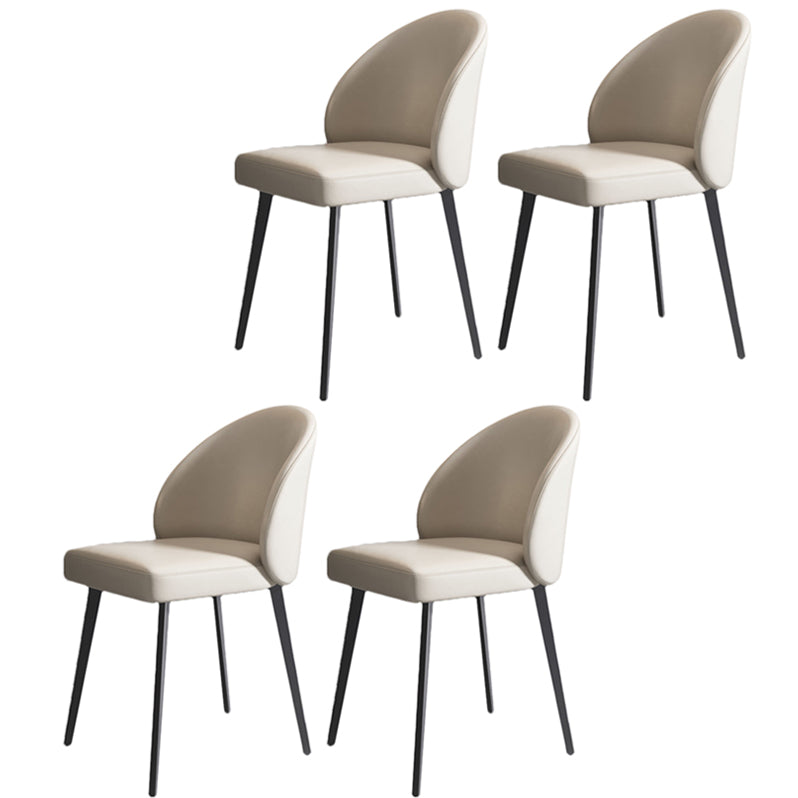 Modern Style Parsons Side Chair Faux Leather Indoor Dining Chair