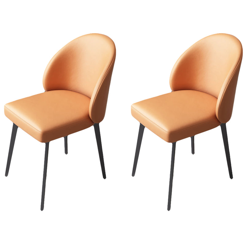 Modern Style Parsons Side Chair Faux Leather Indoor Dining Chair