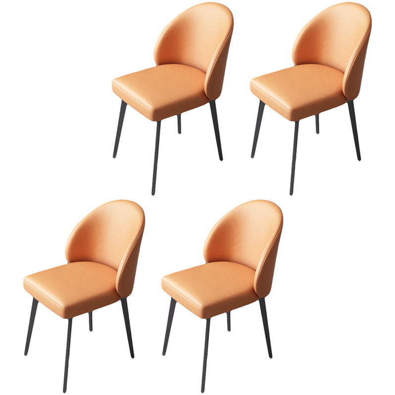 Modern Style Parsons Side Chair Faux Leather Indoor Dining Chair
