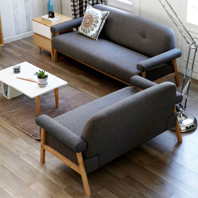 Cotton Blend Square Arm Sofa Tufted 27"W Modern Sofa for Living Room