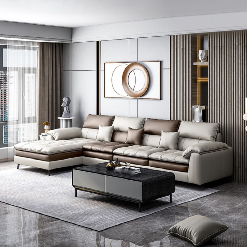 Faux leather High Back Pillow Top Arm Sofa and Sectional with Stain-Resistant