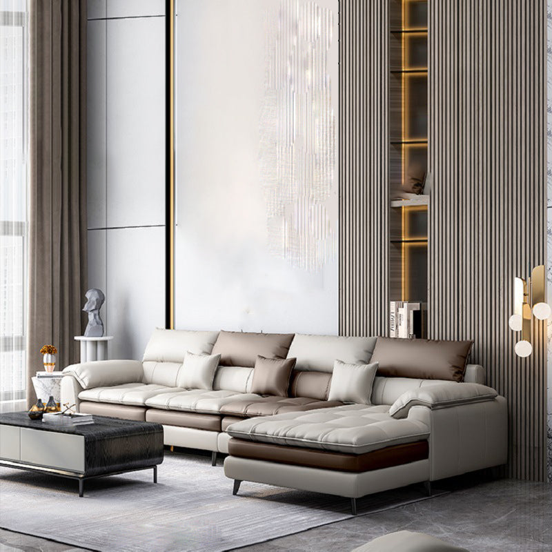 Faux leather High Back Pillow Top Arm Sofa and Sectional with Stain-Resistant