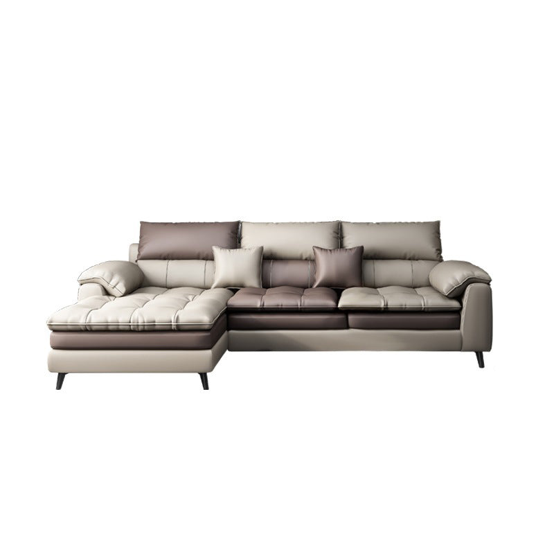 Faux leather High Back Pillow Top Arm Sofa and Sectional with Stain-Resistant