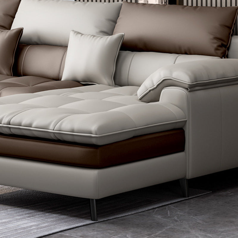 Faux leather High Back Pillow Top Arm Sofa and Sectional with Stain-Resistant