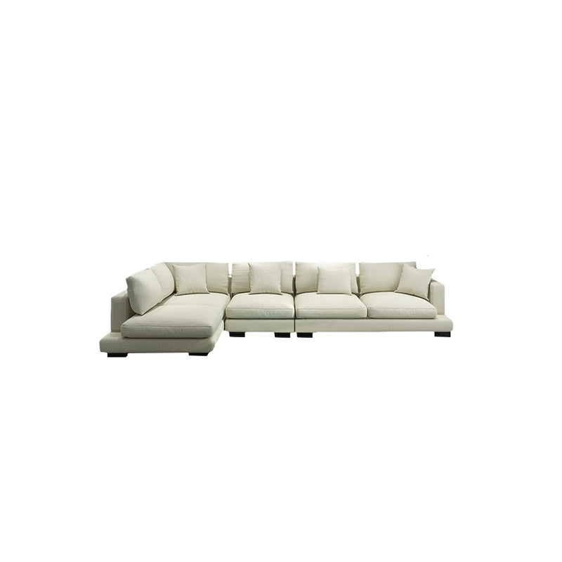 Square Arm Sectional for Living Room with Pillowed Back Cushions
