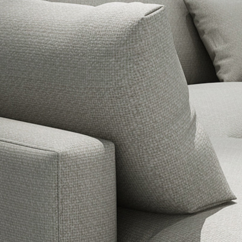 Square Arm Sectional for Living Room with Pillowed Back Cushions