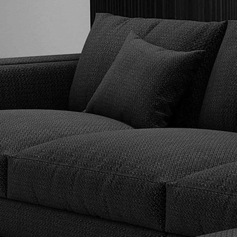 Square Arm Sectional for Living Room with Pillowed Back Cushions