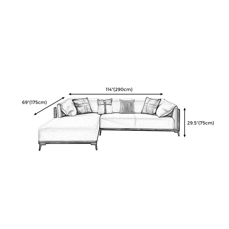 Contemporary Stain-Resistant Faux Leather Sofa/Sectional with Pillowed Back Cushions