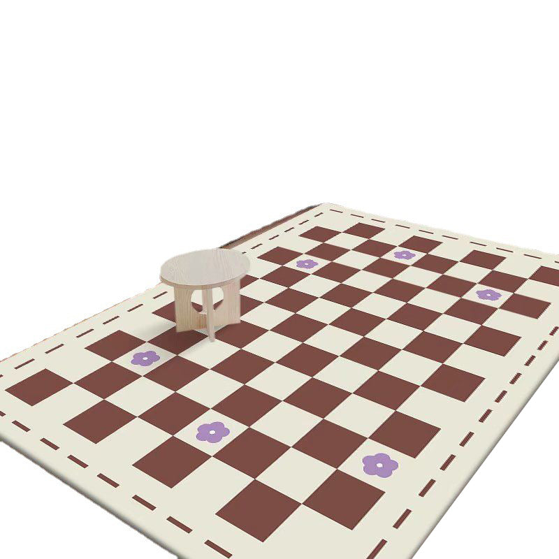 lattice Anti-Slip Backing Rug Rectangle Colorful Soft Loom Rug for Bedroom
