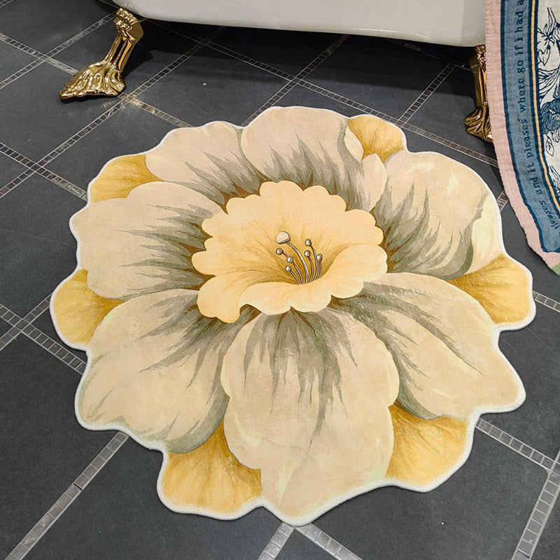 Irregular Flowers Shape Rug Living Room Carpet Polyester Washable Area Rug