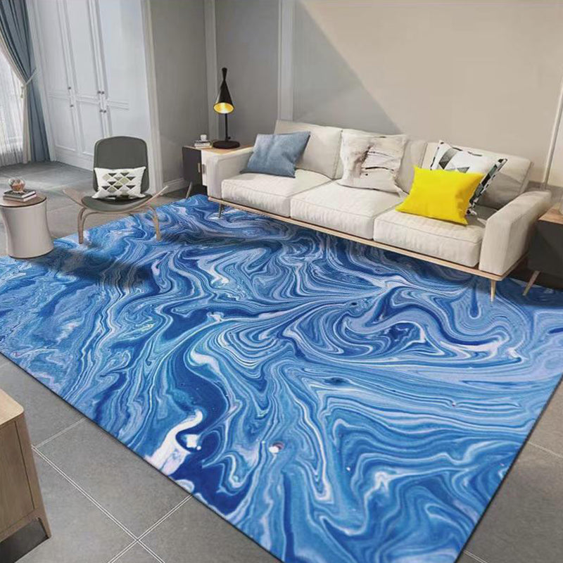 Abstrakter Aquarell-Teppich, rechteckig, schmutzabweisender Teppich für Heimdekoration