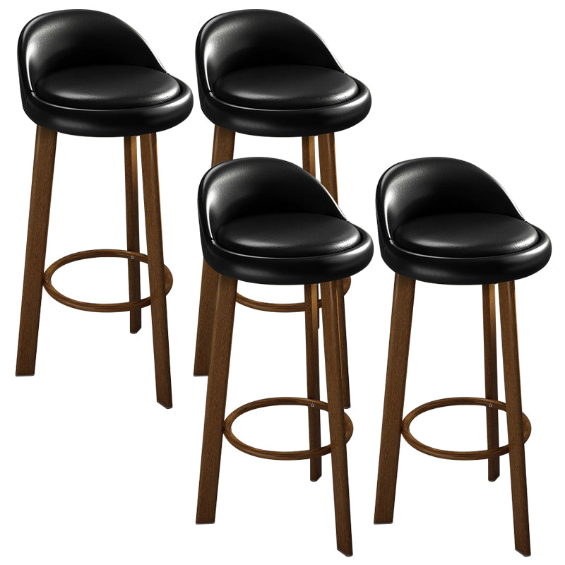 Modern Armless Backrest Counter Stool Steel Cafe Bar Stool with Cushion and Pedal