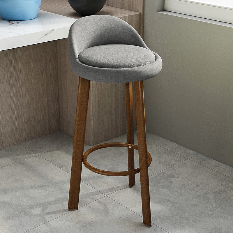 Modern Armless Backrest Counter Stool Steel Cafe Bar Stool with Cushion and Pedal