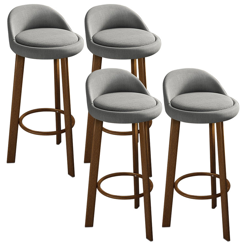Modern Armless Backrest Counter Stool Steel Cafe Bar Stool with Cushion and Pedal
