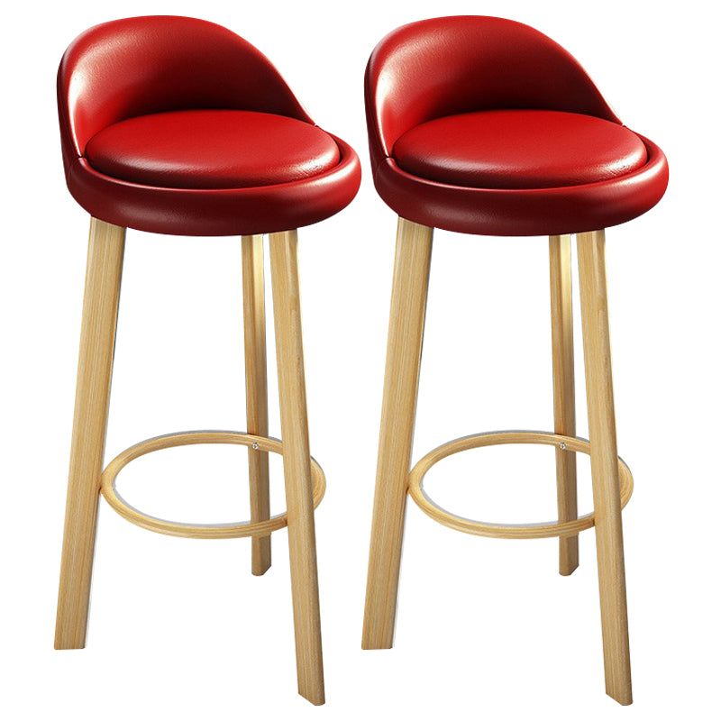 Modern Armless Backrest Counter Stool Steel Cafe Bar Stool with Cushion and Pedal