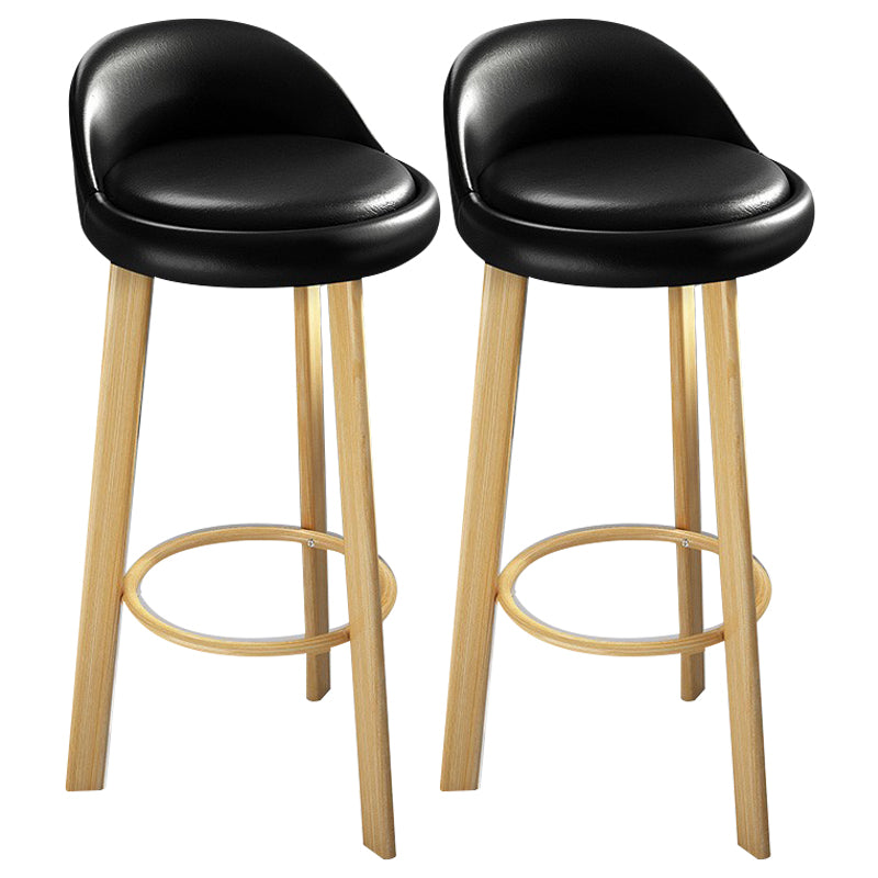 Modern Armless Backrest Counter Stool Steel Cafe Bar Stool with Cushion and Pedal