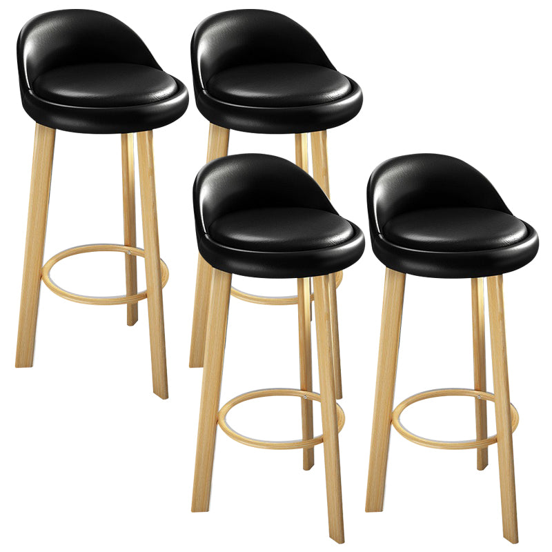 Modern Armless Backrest Counter Stool Steel Cafe Bar Stool with Cushion and Pedal