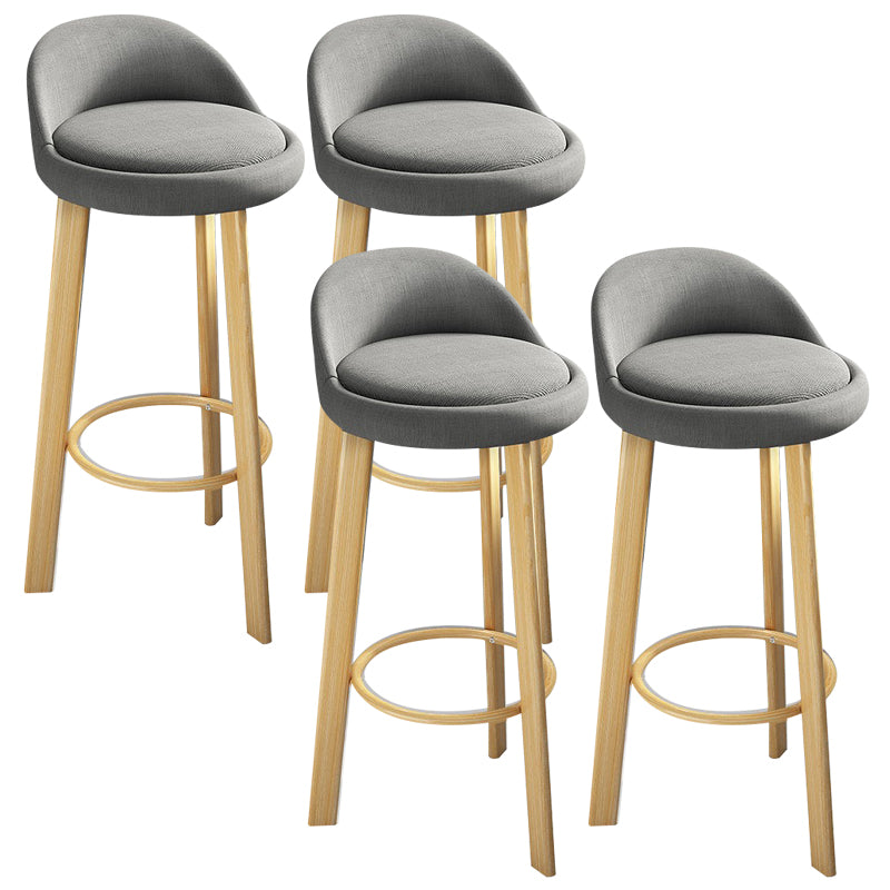 Modern Armless Backrest Counter Stool Steel Cafe Bar Stool with Cushion and Pedal