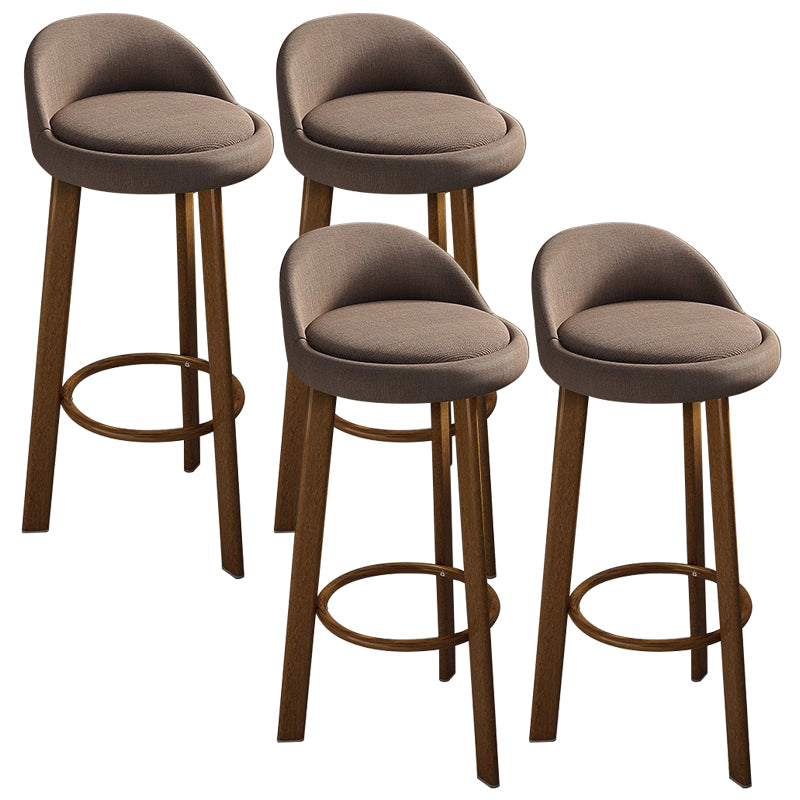 Modern Armless Backrest Counter Stool Steel Cafe Bar Stool with Cushion and Pedal