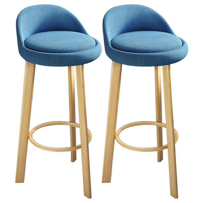 Modern Armless Backrest Counter Stool Steel Cafe Bar Stool with Cushion and Pedal
