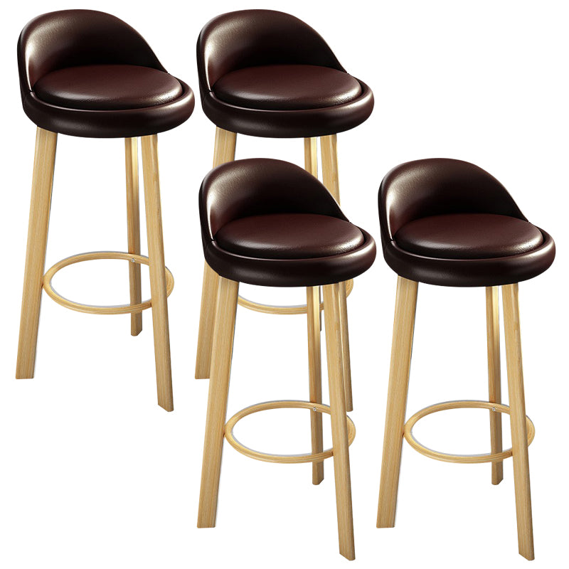 Modern Armless Backrest Counter Stool Steel Cafe Bar Stool with Cushion and Pedal