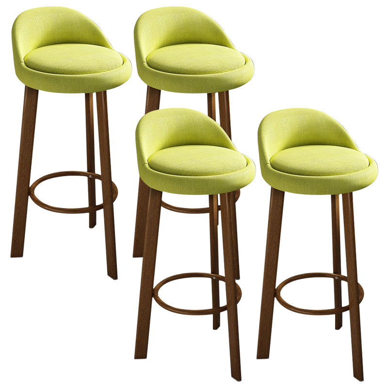 Modern Armless Backrest Counter Stool Steel Cafe Bar Stool with Cushion and Pedal
