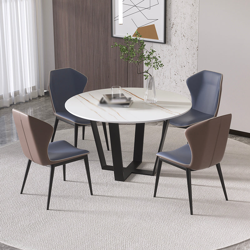 Modern 1/2/5/7 Pieces Dining Set Round Stone Dining Table for Dining Room