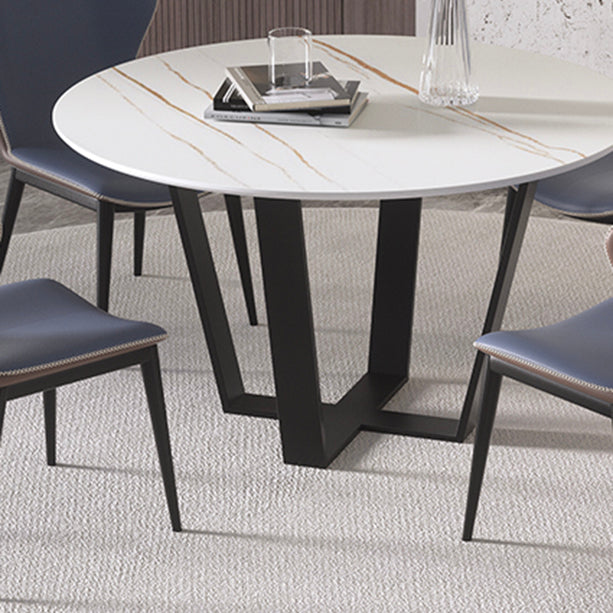 Modern 1/2/5/7 Pieces Dining Set Round Stone Dining Table for Dining Room