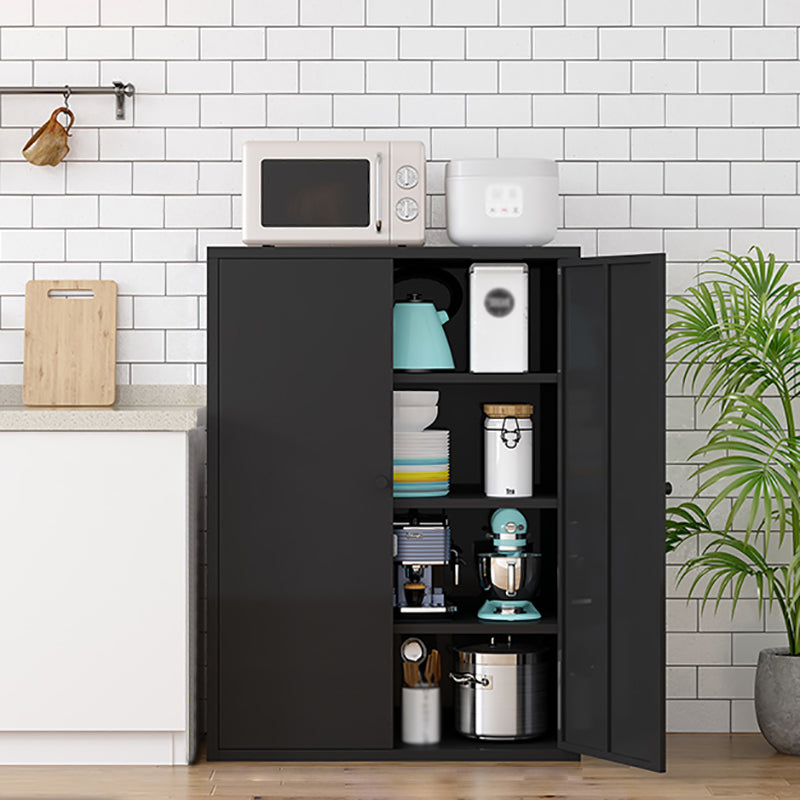 Steel Dining Room Sideboard Cabinet Modern Server Cabinet with Storage and Two Doors