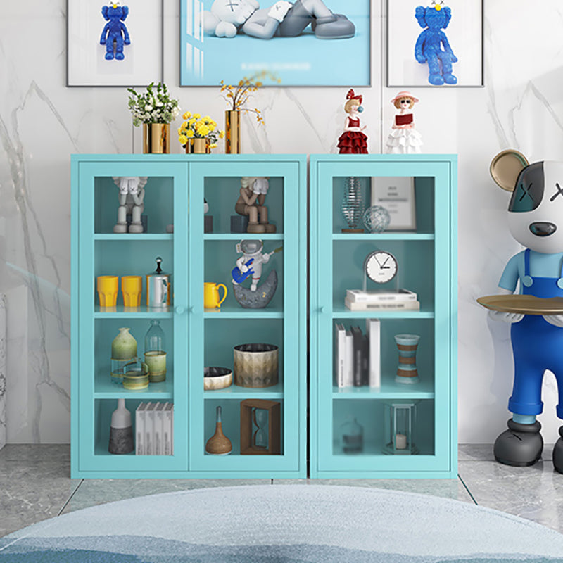 Steel Dining Room Sideboard Cabinet Modern Server Cabinet with Storage and Two Doors