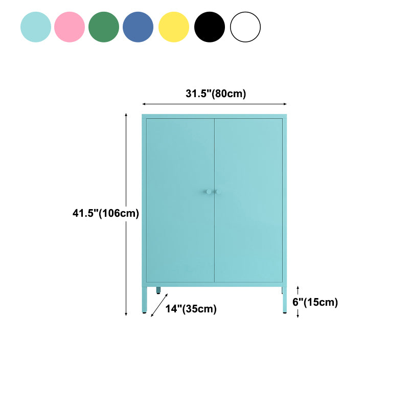 Steel Dining Room Sideboard Cabinet Modern Server Cabinet with Storage and Two Doors