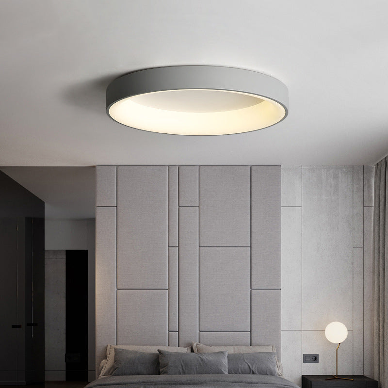 Circular Flush Mount Fixture Minimalist-Style LED Metal Ceiling Mounted Light