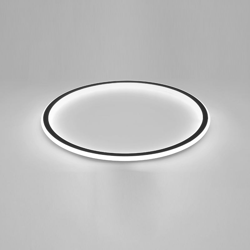 Metal Circle Flush Mount Fixture Simple Style LED Black Flush Mount Fixture
