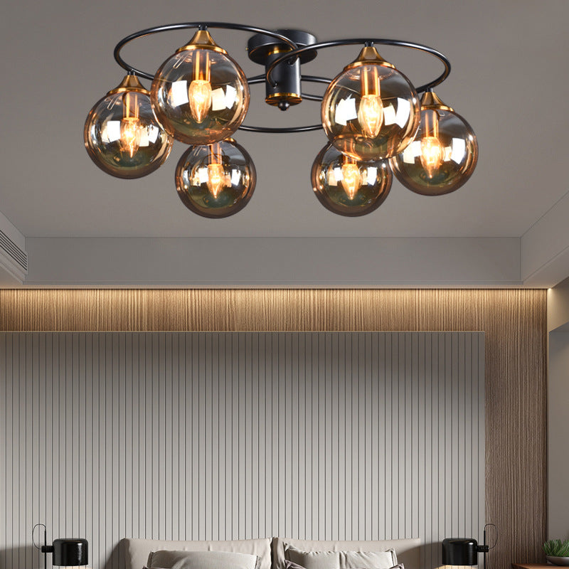 Contemporary Globe Flush Light Fixture Glass Flush Mount Ceiling Fixture