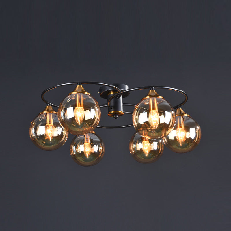 Contemporary Globe Flush Light Fixture Glass Flush Mount Ceiling Fixture