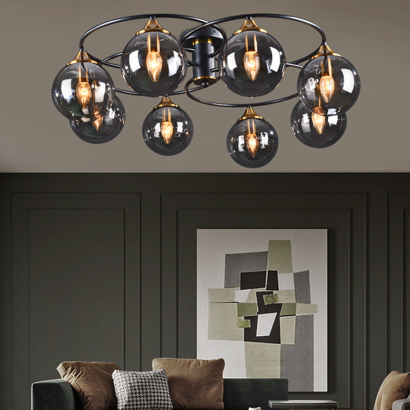 Contemporary Globe Flush Light Fixture Glass Flush Mount Ceiling Fixture