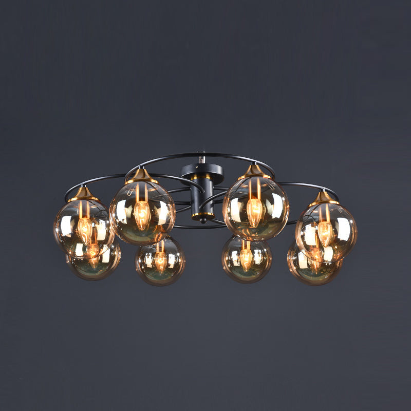 Contemporary Globe Flush Light Fixture Glass Flush Mount Ceiling Fixture