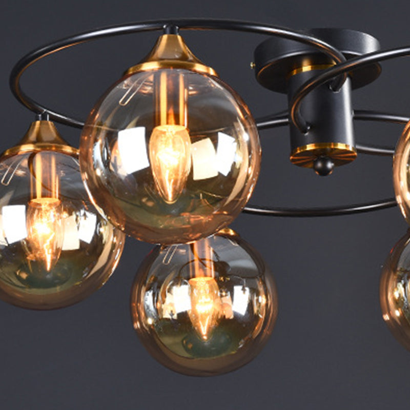 Contemporary Globe Flush Light Fixture Glass Flush Mount Ceiling Fixture