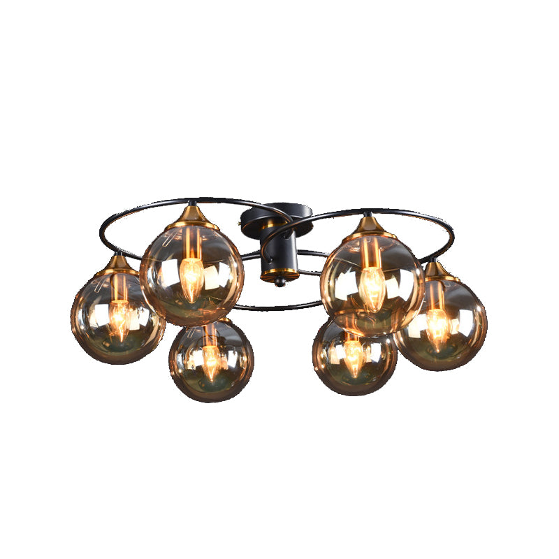 Contemporary Globe Flush Light Fixture Glass Flush Mount Ceiling Fixture