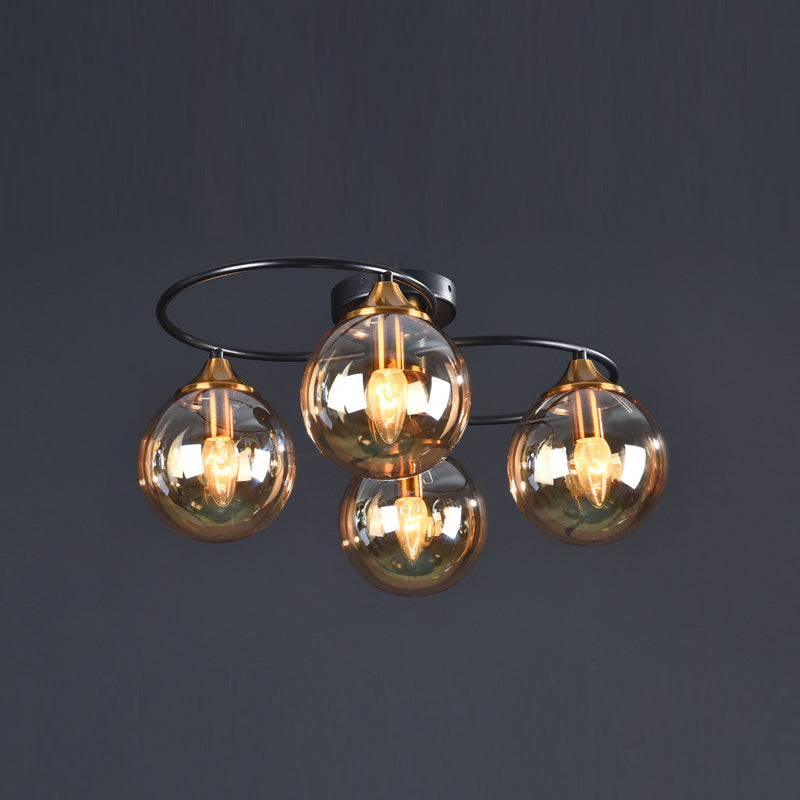 Contemporary Globe Flush Light Fixture Glass Flush Mount Ceiling Fixture