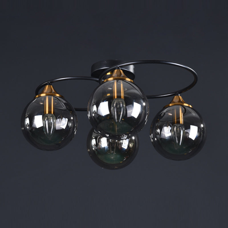 Contemporary Globe Flush Light Fixture Glass Flush Mount Ceiling Fixture