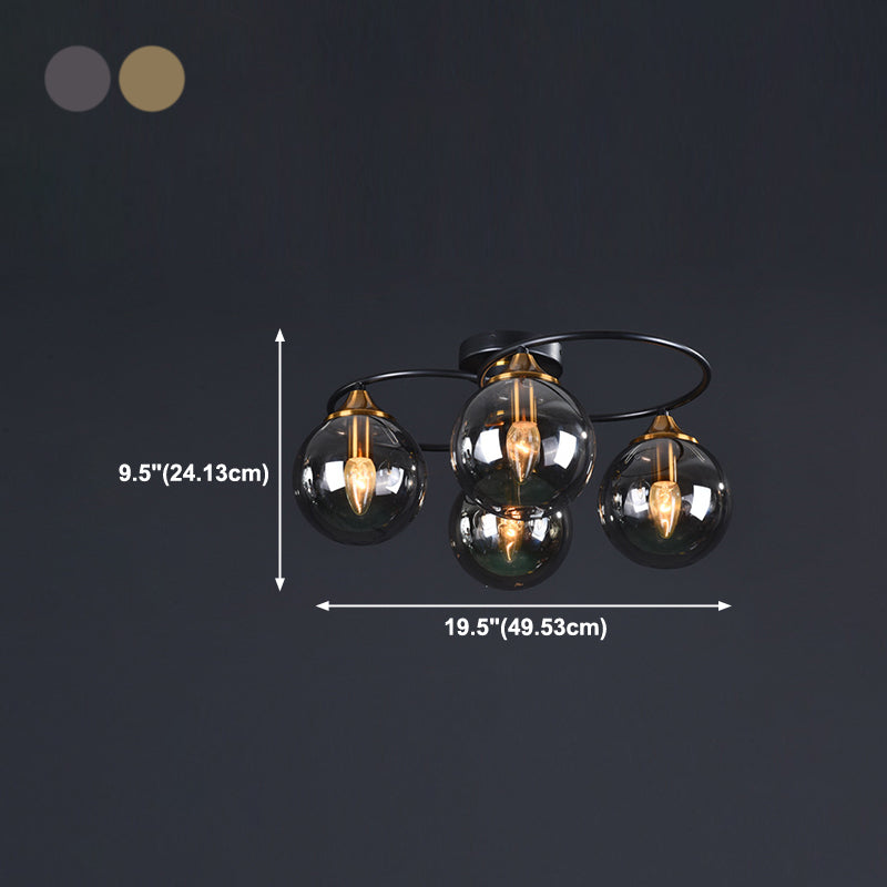 Contemporary Globe Flush Light Fixture Glass Flush Mount Ceiling Fixture